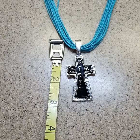 Cross Pendant HIM FIRST Silver /Black tones - Picture 8 of 9